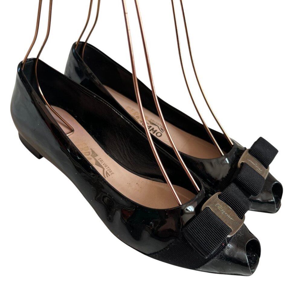 Salvatore Ferragamo peep toe flats